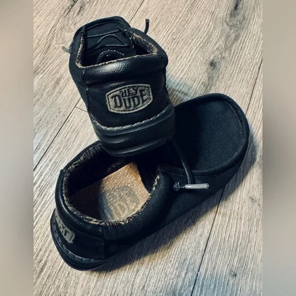Hey Dude Black Kids Moccasins - Picture 2 of 3